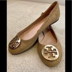 Tory Burch Metallic Cheetah Print Reva Ballet Flat